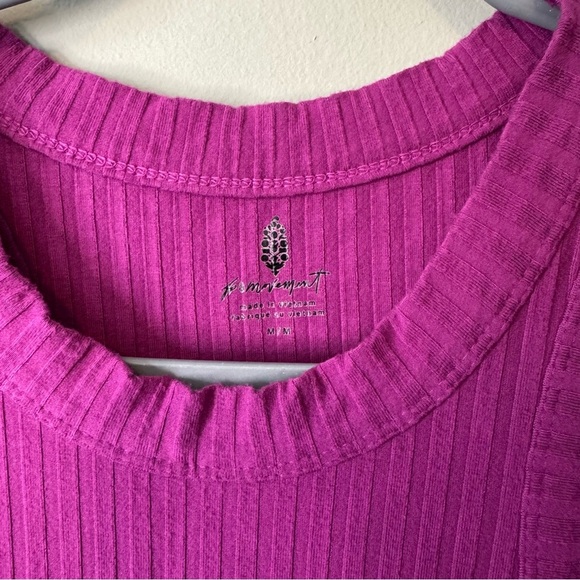 Free People Movement Blissed Out Tank Pink Cactus Flower Athleisure Size Medium - Picture 4 of 7